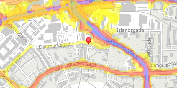 Trafikstøjkort på Danmarksgade 95, 5000 Odense C