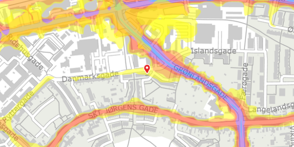 Trafikstøjkort på Danmarksgade 99, 5000 Odense C