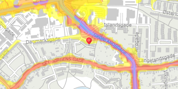 Trafikstøjkort på Danmarksgade 125, 5000 Odense C