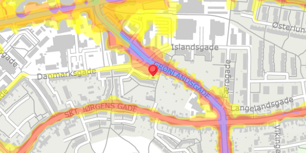 Trafikstøjkort på Danmarksgade 137, 5000 Odense C