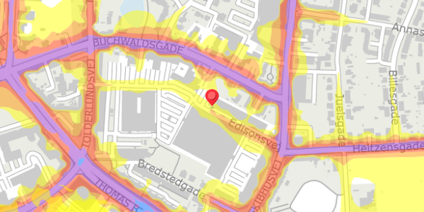 Trafikstøjkort på Edisonsvej 9, 5000 Odense C