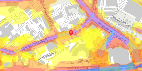 Trafikstøjkort på Ejlskovsgade 8, 5000 Odense C