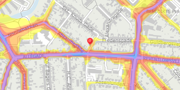 Trafikstøjkort på Fredensgade 39, . , 5000 Odense C