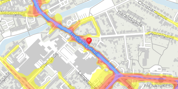 Trafikstøjkort på Frederiksgade 32, 2. th, 5000 Odense C