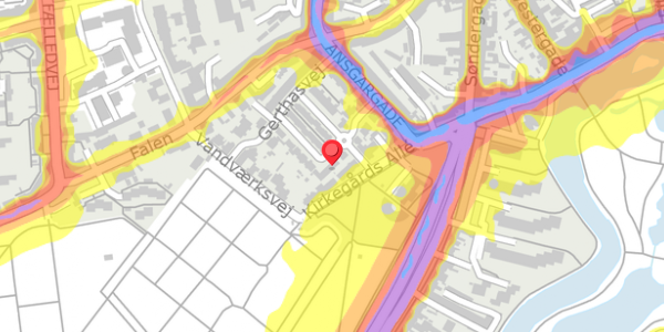 Trafikstøjkort på Gerthasminde 41D, 5000 Odense C