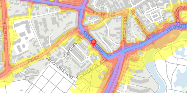Trafikstøjkort på Gerthasminde 74, 5000 Odense C