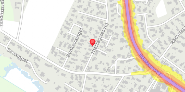 Trafikstøjkort på Hjertegræsvej 12, 5210 Odense NV