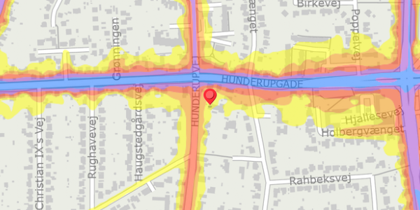 Trafikstøjkort på Hunderupvej 130, 5230 Odense M