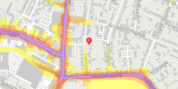 Trafikstøjkort på Juelsgade 29, . , 5000 Odense C