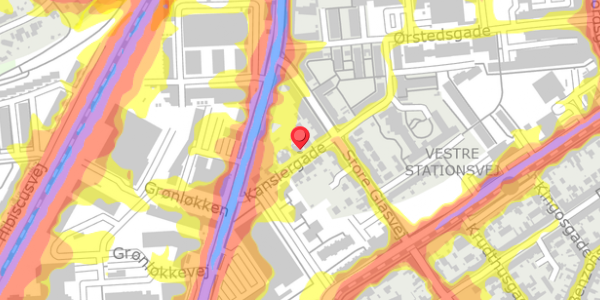 Trafikstøjkort på Kanslergade 21, . , 5000 Odense C