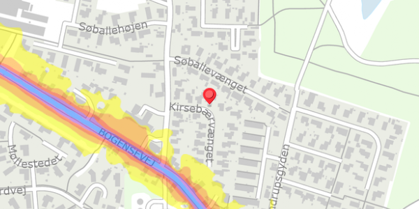 Trafikstøjkort på Kirsebærvænget 6, 5270 Odense N