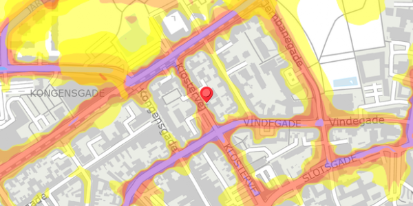 Trafikstøjkort på Klostervej 21, 2. , 5000 Odense C