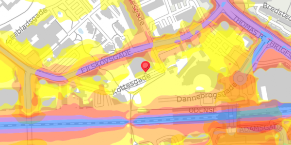 Trafikstøjkort på Kottesgade 6, . , 5000 Odense C