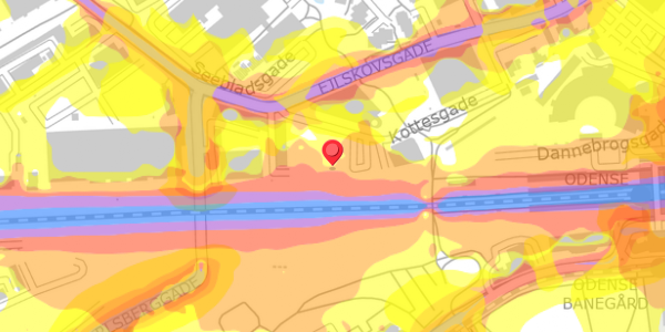Trafikstøjkort på Kottesgade 19, 5000 Odense C