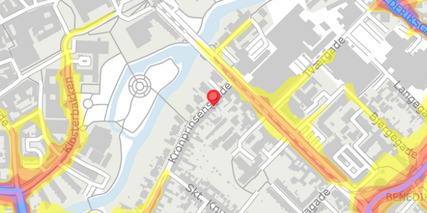 Trafikstøjkort på Kronprinsensgade 6, st. , 5000 Odense C
