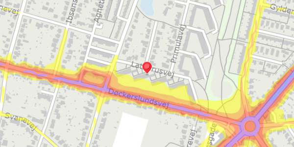 Trafikstøjkort på Lathyrusvej 21, 5000 Odense C