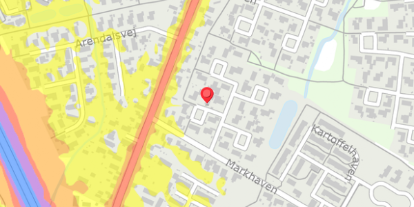 Trafikstøjkort på Markhaven 14, 5320 Agedrup