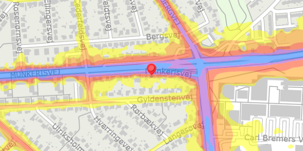 Trafikstøjkort på Munkerisvej 79, 5230 Odense M