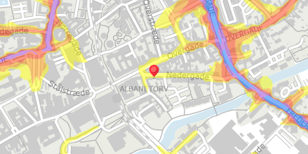 Trafikstøjkort på Nedergade 5, . , 5000 Odense C