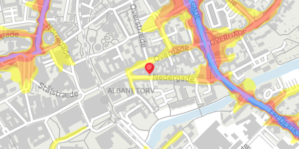 Trafikstøjkort på Nedergade 8, . , 5000 Odense C