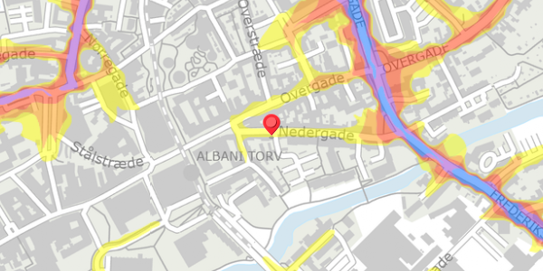 Trafikstøjkort på Nedergade 9A, . , 5000 Odense C