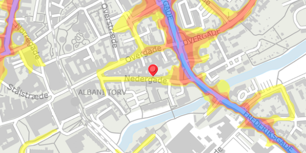 Trafikstøjkort på Nedergade 28, . , 5000 Odense C