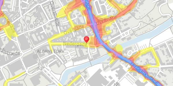 Trafikstøjkort på Nedergade 34, . , 5000 Odense C