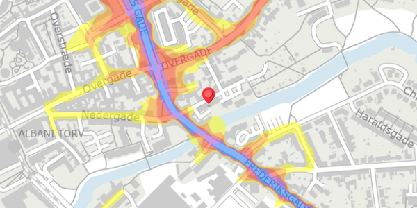Trafikstøjkort på Nedergade 45, 5000 Odense C
