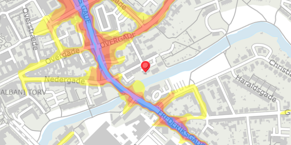 Trafikstøjkort på Nedergade 55, 5000 Odense C