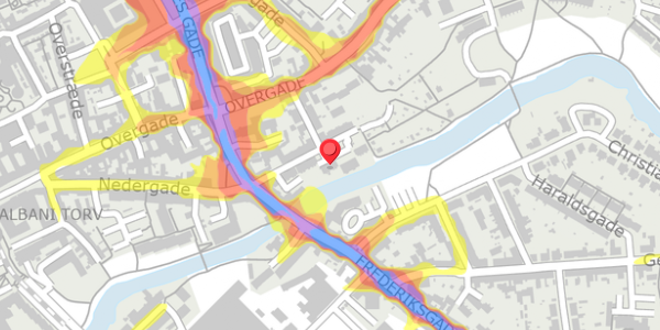 Trafikstøjkort på Nedergade 57, 5000 Odense C