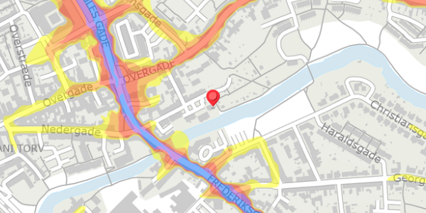 Trafikstøjkort på Nedergade 65, 5000 Odense C
