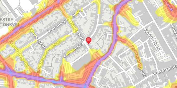 Trafikstøjkort på Odinsgade 13, 5000 Odense C