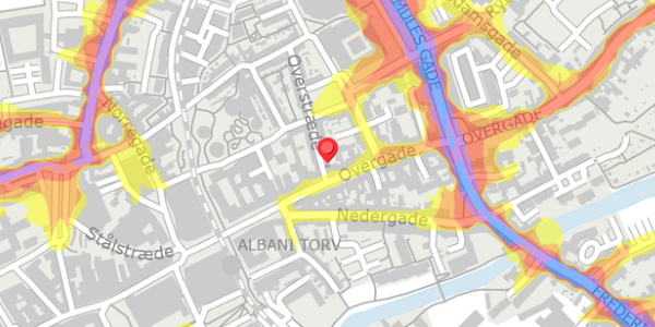 Trafikstøjkort på Overgade 28D, 5000 Odense C