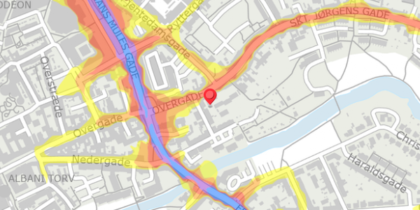 Trafikstøjkort på Overgade 61B, . , 5000 Odense C