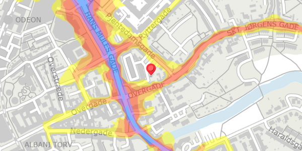 Trafikstøjkort på Overgade 68B, . , 5000 Odense C