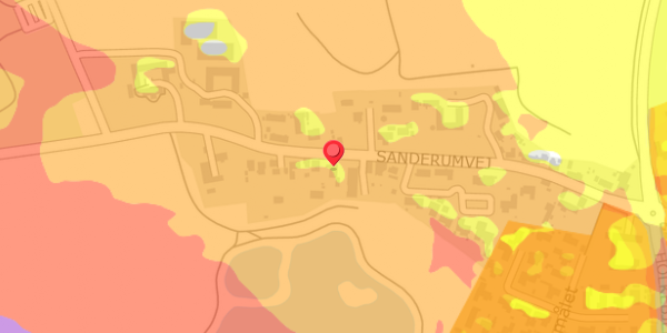 Trafikstøjkort på Sanderumvej 176B, 5250 Odense SV