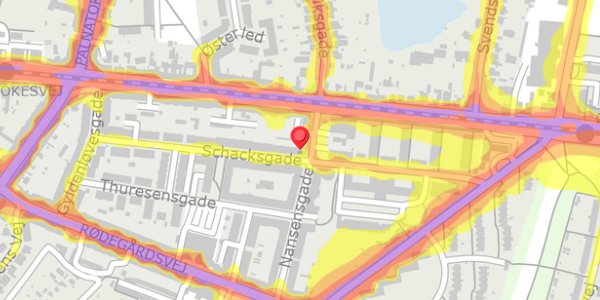 Trafikstøjkort på Schacksgade 40, 5000 Odense C