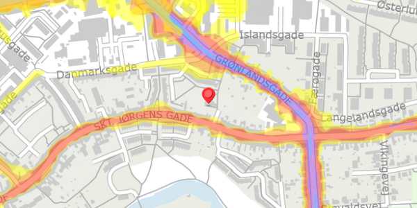 Trafikstøjkort på Blæsenborg 8, 5000 Odense C