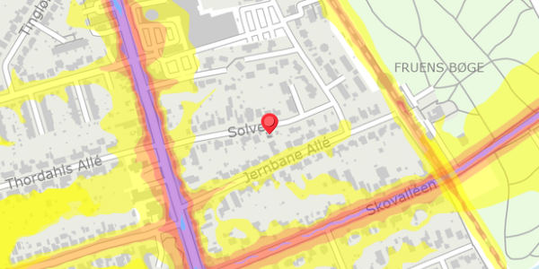 Trafikstøjkort på Solvej 11, 5250 Odense SV