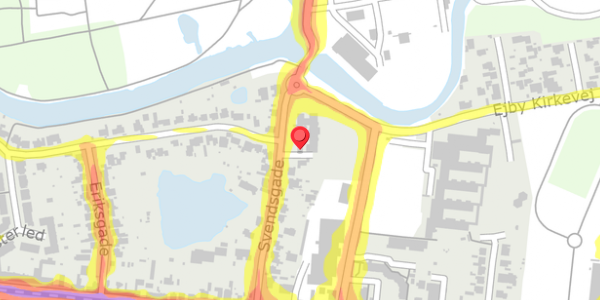 Trafikstøjkort på Svendsgade 21, 5000 Odense C