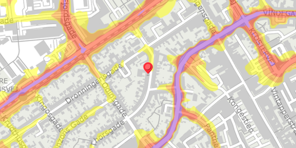 Trafikstøjkort på Thorsgade 13, 5000 Odense C