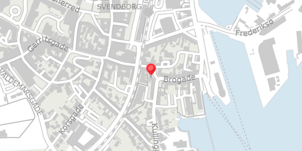 Trafikstøjkort på Brogade 21, 5700 Svendborg