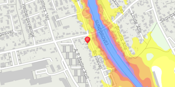 Trafikstøjkort på Brydevej 2, 5700 Svendborg