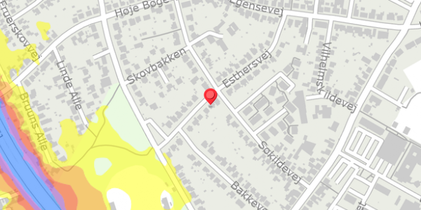 Trafikstøjkort på Esthersvej 21, 5700 Svendborg