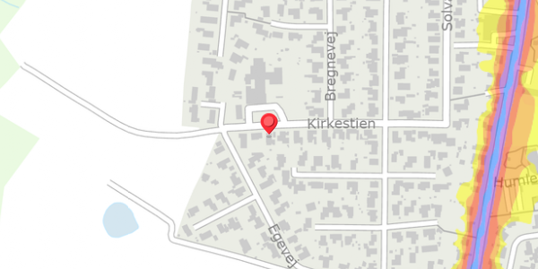 Trafikstøjkort på Kirkestien 21, . , 5792 Årslev