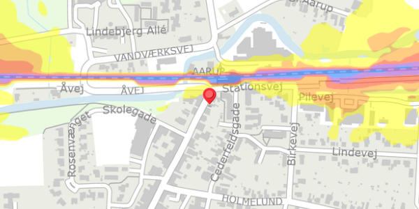 Trafikstøjkort på Bredgade 3, 5560 Aarup