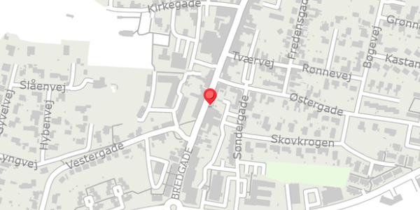 Trafikstøjkort på Bredgade 71, 5560 Aarup