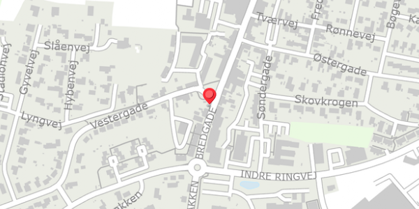 Trafikstøjkort på Bredgade 72, 5560 Aarup