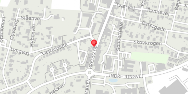 Trafikstøjkort på Bredgade 74, 5560 Aarup