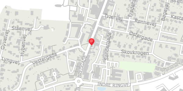 Trafikstøjkort på Bredgade 77, 5560 Aarup